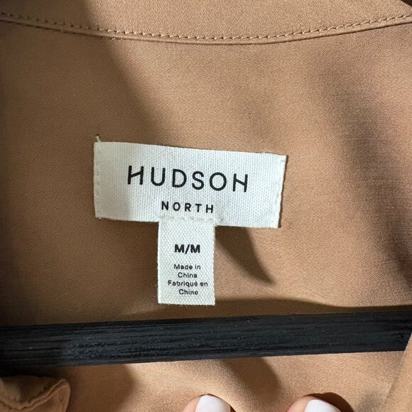 Hudson North Tan Shirt Dress M • Modal/Cupro • Belted • Soft Draped Fit - Picture 2 of 7